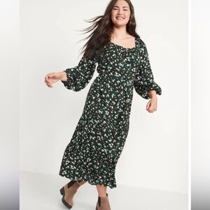 Long Sleeve Tiered Floral Maxi Swing Dress size Large